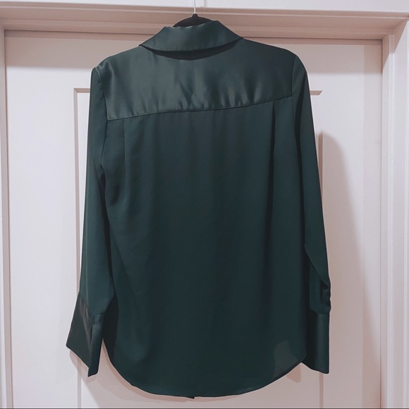 Calvin Klein silk-like luxurious green blouse - M - Picture 2 of 2